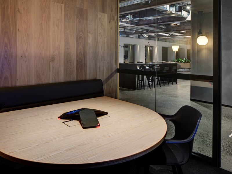 Timber joinery boardroom in architectus office